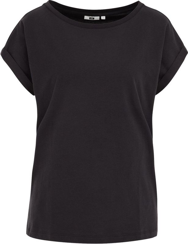 WE Fashion - T-shirt - Zwart - Dames - Katoen - Korte Mouwen