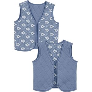 WE Fashion - Gilet - Blauw/Wit - Polyester/Viscose/Elastaan