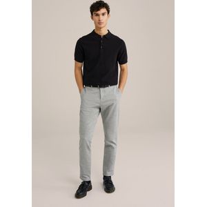 WE Fashion - Heren slim fit chino met structuur - Slim Fit - Lichtgrijs gemeleerd - Katoen - Maat: 29/32