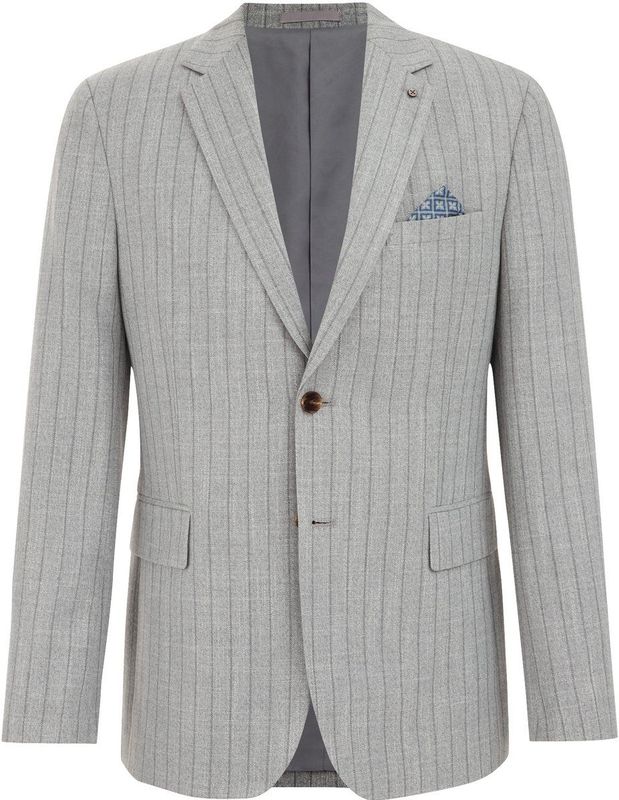 WE Fashion - Business-colbert - Grijs - Slim Fit - Krijtstrepen