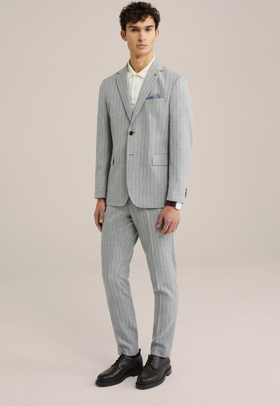 Pantalon - Krijtstreep - Polyestermix - Slim Fit