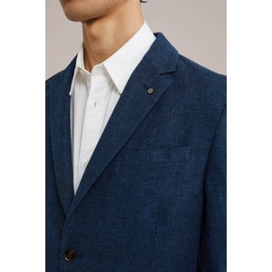 WE Fashion - Heren Slim fit blazer van linnenmix - Slim Fit - Donkerblauw -  Maat: 52