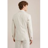 WE Fashion Colbert Ecru - Slim Fit met Reverskraag en Knoopsluiting