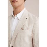 WE Fashion Colbert Ecru - Slim Fit met Reverskraag en Knoopsluiting