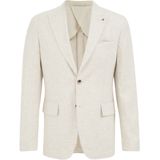 WE Fashion Colbert Ecru - Slim Fit met Reverskraag en Knoopsluiting