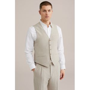 WE Fashion - Slim Fit Gilet - Beige - Met Stretch