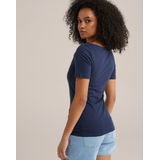 WE Fashion - Dames T-shirt - Korte Mouwen - Boothals