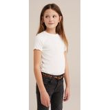 WE Fashion - T-shirt - Wit - Rib Gebreid