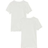 WE Fashion - T-shirt - Wit - Rib Gebreid