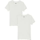 WE Fashion - T-shirt - Wit - Rib Gebreid