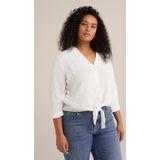 Blouse - V-Hals - Driekwart Mouwen - Regular Fit - Luxe Uiterlijk