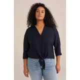 WE Fashion - Blouse - Curve - Regular Fit - Met Knoopdetail