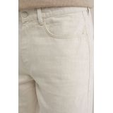 WE Fashion - Slim Fit Broek - Gebroken Wit - Katoen-Linnenmix