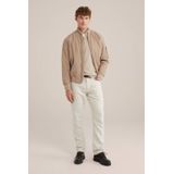 WE Fashion - Slim Fit Broek - Gebroken Wit - Katoen-Linnenmix
