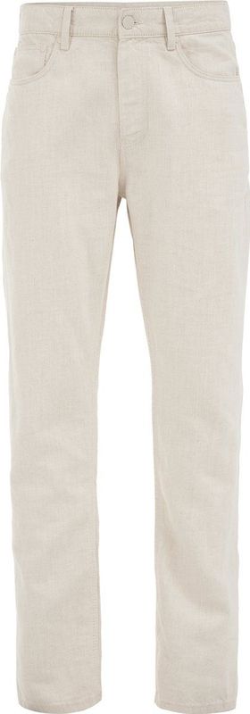 WE Fashion - Slim Fit Broek - Gebroken Wit - Katoen-Linnenmix