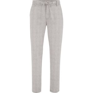 WE Fashion - Heren Tapered Pantalon - Lichtgrijs - Linnenmix