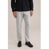 Pantalon - Tapered Fit - Beige - Katoen-Linnenmix - Relaxte Pasvorm