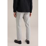 Pantalon - Tapered Fit - Beige - Katoen-Linnenmix - Relaxte Pasvorm