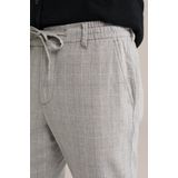 Pantalon - Tapered Fit - Beige - Katoen-Linnenmix - Relaxte Pasvorm