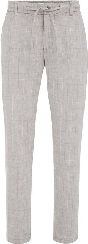 Pantalon - Tapered Fit - Beige - Katoen-Linnenmix - Relaxte Pasvorm
