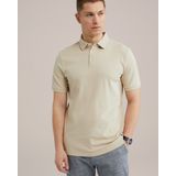 WE Fashion - Shirt - Beige - Slanke Pasvorm - Knoopsluiting - Polokraag