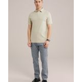 WE Fashion - Shirt - Beige - Slanke Pasvorm - Knoopsluiting - Polokraag