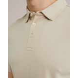 WE Fashion - Shirt - Beige - Slanke Pasvorm - Knoopsluiting - Polokraag