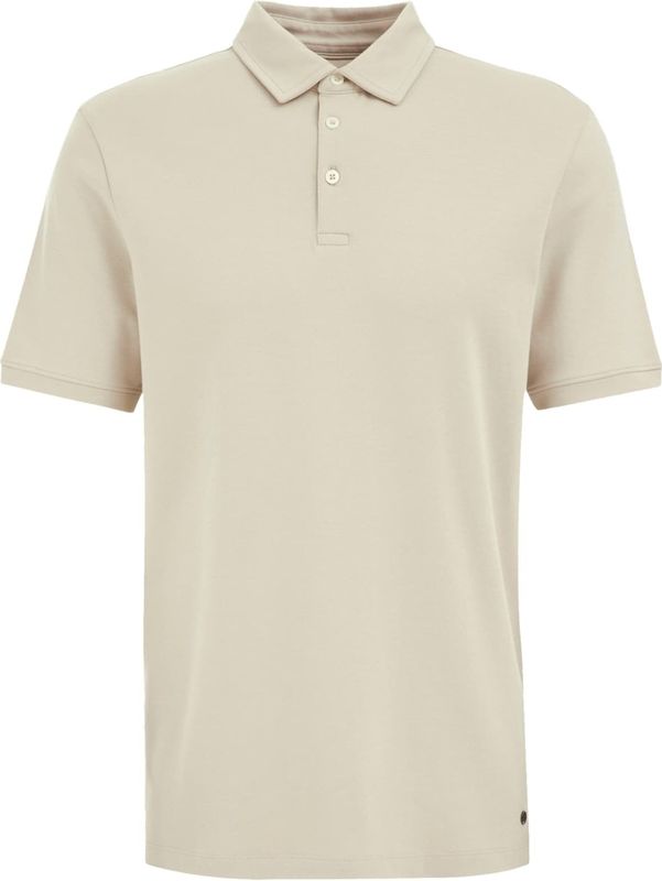 WE Fashion - Shirt - Beige - Slanke Pasvorm - Knoopsluiting - Polokraag