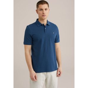WE Fashion - Slim Polo - Blauw - Katoen - Korte Mouwen