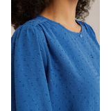 WE Fashion - Blouse - Blauw - Wijde Blouse met Pofmouwen