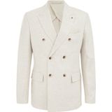 WE Fashion - Slim Fit - Blazer - Beige - Linnenmix
