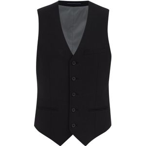 WE Fashion - Heren Premium Slim Fit Gilet - Zwart - Wolmix
