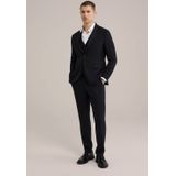 WE Fashion - Heren premium pantalon van wolmix - Slim Fit - Zwart -  Maat: 46