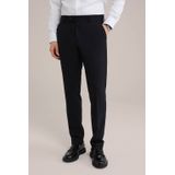 WE Fashion - Heren premium pantalon van wolmix - Slim Fit - Zwart -  Maat: 46