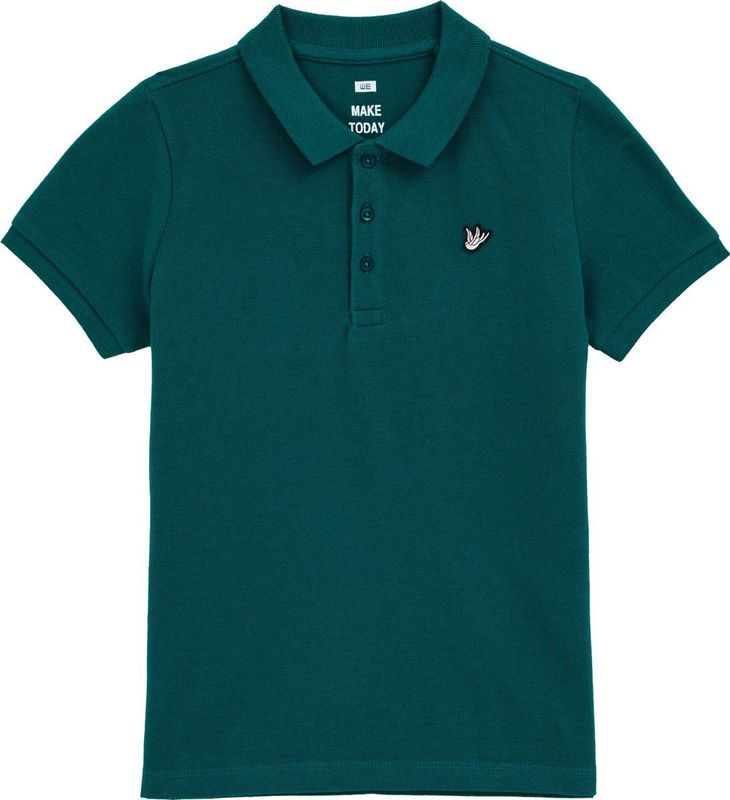 WE Fashion - Polo - Donkergroen - Katoen Pique