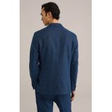WE Fashion - Slim Fit Blazer - Donkerblauw - Linnenmix