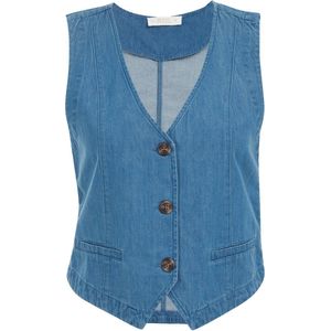 Gilet - Denim - Katoen - Knoopsluiting - V-hals