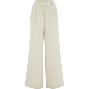 WE Fashion Bandplooibroek  crème