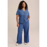 WE Fashion - Curve - Denim Blouse - 100% Katoen