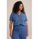 WE Fashion - Curve - Denim Blouse - 100% Katoen
