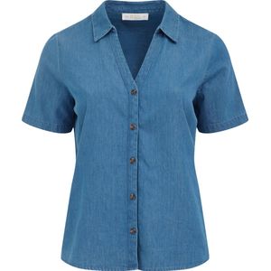 WE Fashion - Curve - Denim Blouse - 100% Katoen