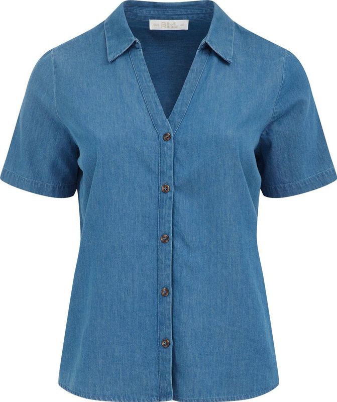 WE Fashion - Curve - Denim Blouse - 100% Katoen