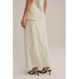 WE Fashion - Maxi Rok - Beige - Linnen