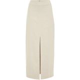 WE Fashion - Maxi Rok - Beige - Linnen