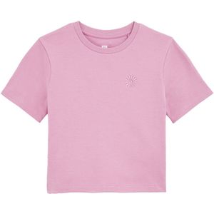 WE Fashion - Meisjes T-shirt met opdruk - Regular fit - Roze - Katoen - Maat: 92