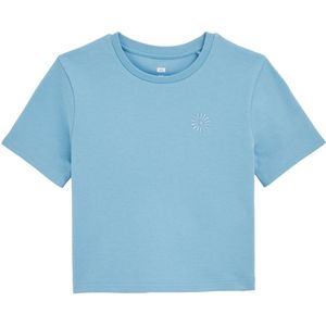 WE Fashion - Meisjes T-shirt - Lichtblauw - Regular Fit - Katoen