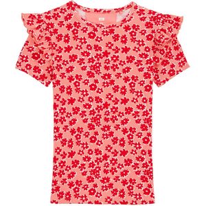 WE Fashion Shirt  koraal / rood / wit