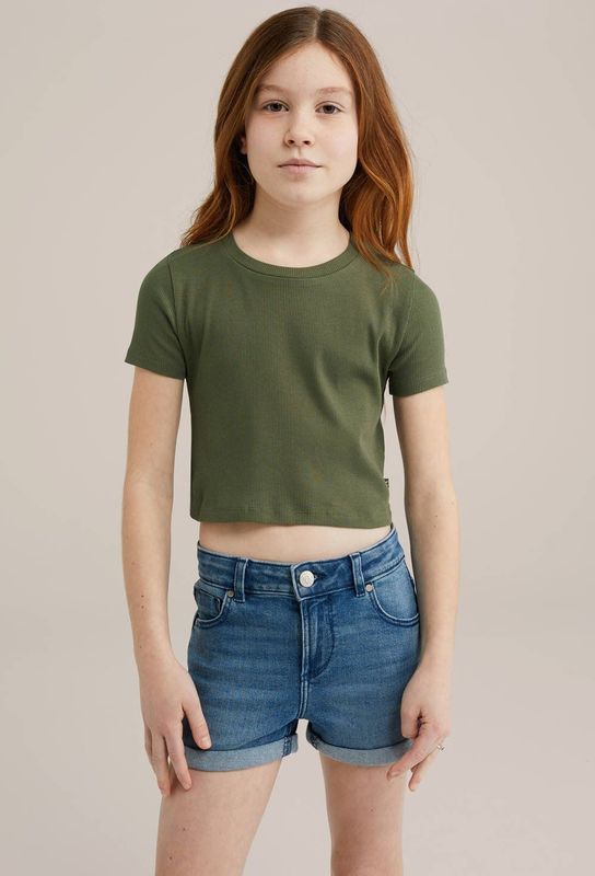 WE Fashion - T-shirt - Donkergroen