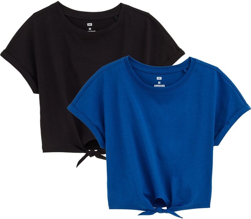 WE Fashion - Meisjes T-shirt - 2-pack - Multikleur - Katoen