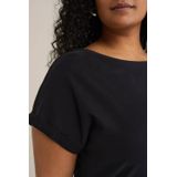 WE Fashion - Curve T-shirt - Zwart - Dames T-shirt
